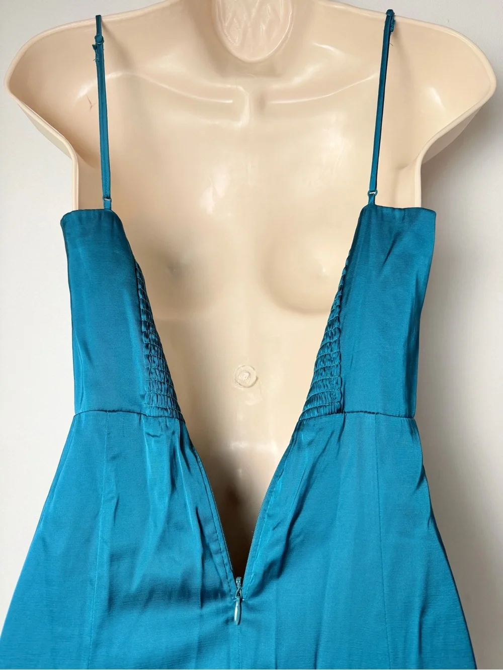 Abercrombie & Fitch Camille High Slit Maxi A-Line Dress Teal Women's Size XS/S